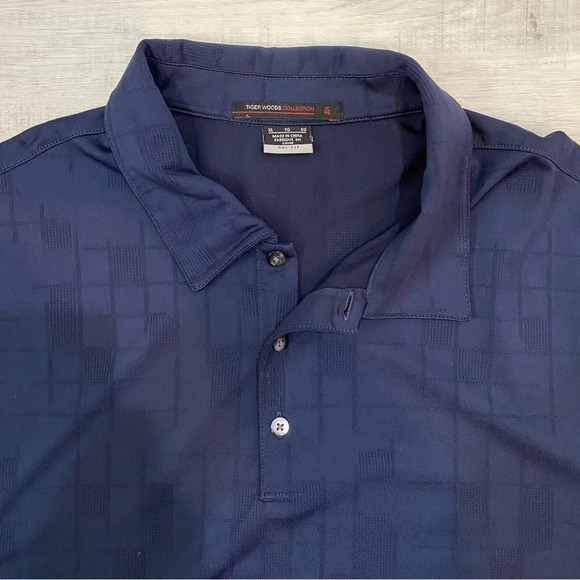 Nike Tiger Woods XL Dry Fit Men’s Navy Blue Golf Polo - Picture 5 of 14